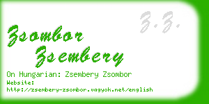 zsombor zsembery business card